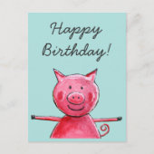 Happy Pig Briefkaart (Voorkant)