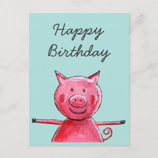 Happy Pig Briefkaart