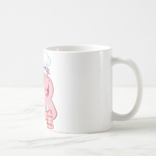 Happy Pig Chef Holding een laatste teken Koffiemok