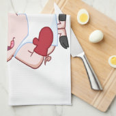 Happy pig Chef met sausvork Theedoek (Quarter Fold)