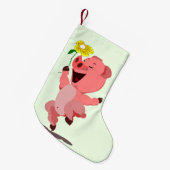 Happy Pig Christmas Stocking Kleine Kerstsok (Voorkant (Hangend))