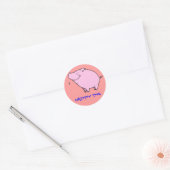 Happy Pig Classic Ronde Sticker (Envelop)