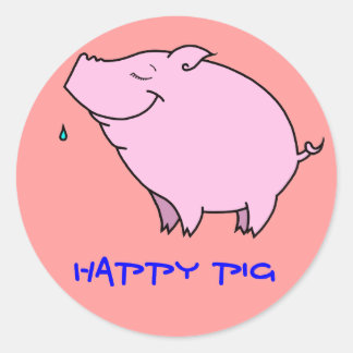 Happy Pig Classic Ronde Sticker