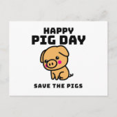 Happy Pig Day save the Pigs Pig save Briefkaart (Voorkant)