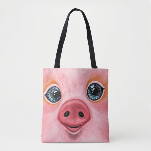 Happy Pig Funny Canvas tas (Voorkant)