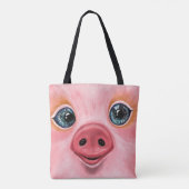 Happy Pig Funny Canvas tas (Achterkant)