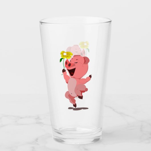 Happy Pig Funny Glass Glas (Voorkant)