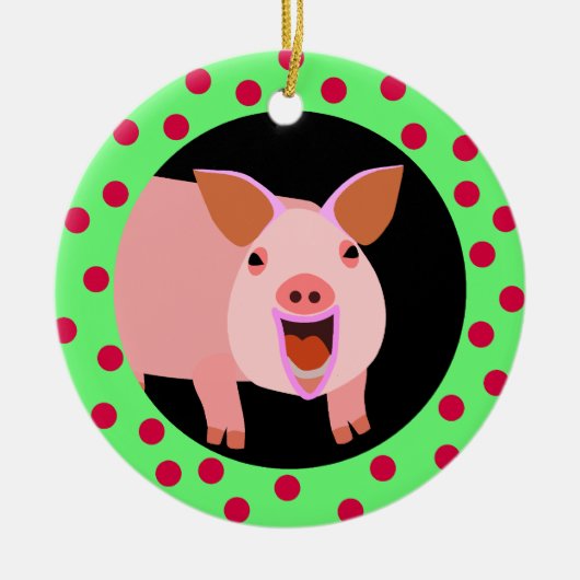 Happy Pig Holiday Ornament (Voorkant)