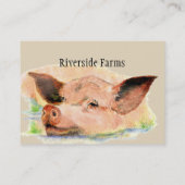 Happy Pig in Mud Boerderij Animal Business Visitekaartje (Achterkant)