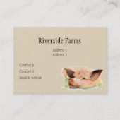 Happy Pig in Mud Boerderij Animal Business Visitekaartje (Voorkant)