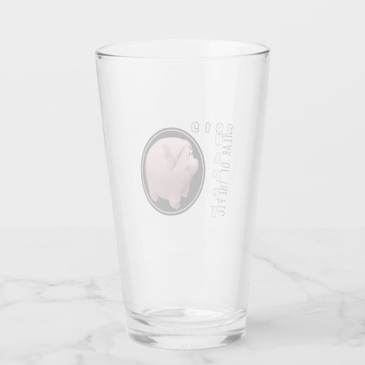 Happy PIg Jaar 2019 3D Drink glas 1 (Achterkant)