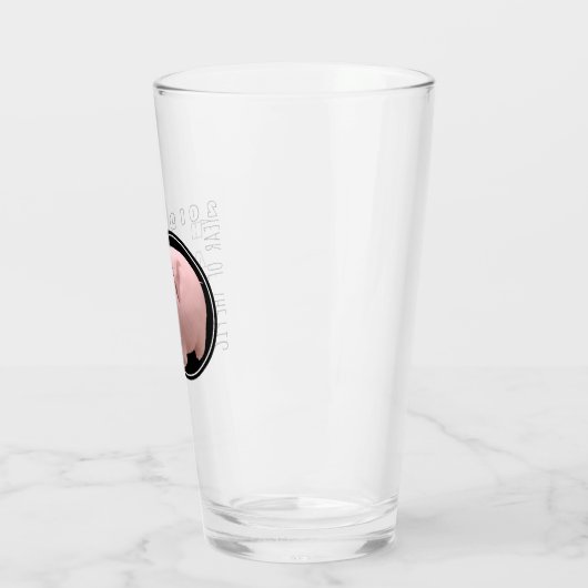 Happy PIg Jaar 2019 3D Drink glas 1 (Links)