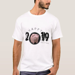 Happy PIg Jaar 2019 Origineel 3D Man T-shirt