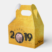 Happy PIg Jaar 2019 Originele 3D golden Favor Box  Bedankdoosjes (Achterkant)