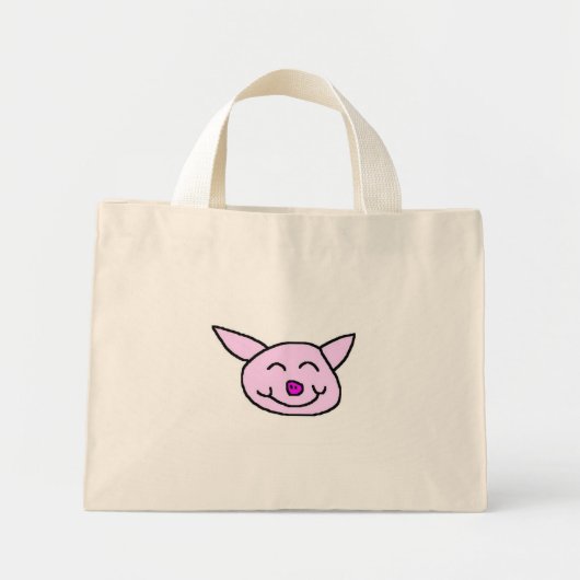 Happy Pig Mini Tote Bag (Voorkant)