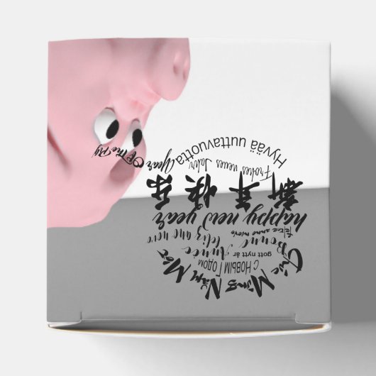 Happy PIg Nieuwjaar 2019, gepersonaliseerd fortuin Bedankdoosjes (Bovenkant)