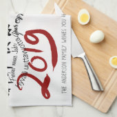 Happy PIg Nieuwjaar 2019 gepersonaliseerde K Handd Theedoek (Quarter Fold)