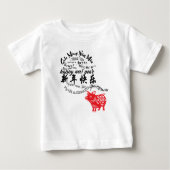 Happy PIg Nieuwjaar Rode Papercut Baby T-shirt (Voorkant)