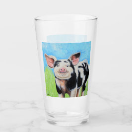 Happy Pig Painting Glas