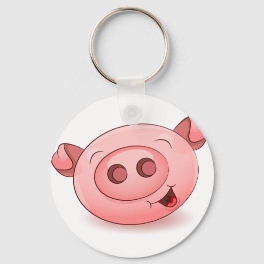 Happy Pig-pictogram Sleutelhanger (Voorkant)