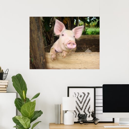 Happy Pig Poster (Thuiskantoor)