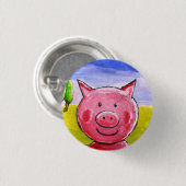 Happy Pig Ronde Button 3,2 Cm (Voorkant /achterkant)