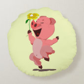 Happy Pig Round Pillow Rond Kussen (Achterkant)