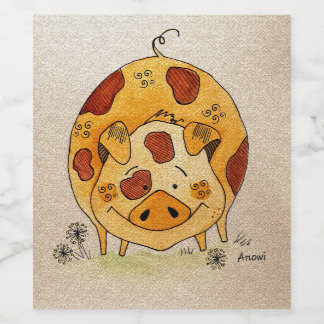 Happy pig wijn etiket