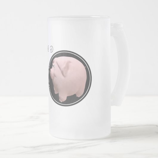 Happy PIg Year Birthday 3D Frosted Glass Mok 1 (Voorkant rechts)