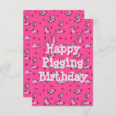 Happy Pigging Birthday Funny Card (Voorkant / Achterkant)