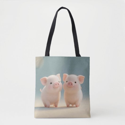 Happy Piggy Pair Canvas tas (Voorkant)