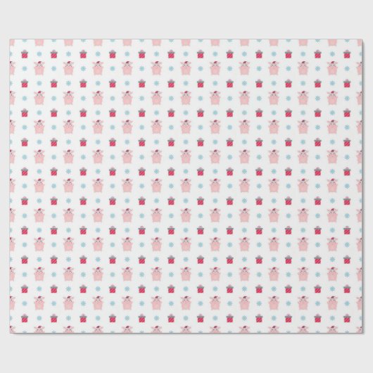 Happy Piggy Wrapping Paper Cadeaupapier (Vlak)