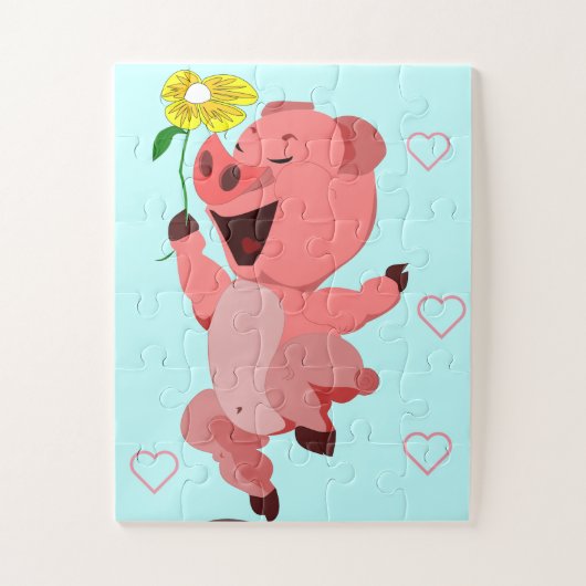 Happy Piglet Jigzaag Puzzle Legpuzzel (Verticaal)
