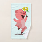 Happy Piglet met Daisy Bath Towels - Uw kleuren Bad Handdoek (Handdoek)