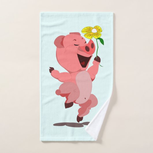 Happy Piglet met Daisy Bath Towels - Uw kleuren Bad Handdoek (Handdoek)