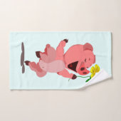 Happy Piglet met Daisy Bath Towels - Uw kleuren Bad Handdoek (Handdoek)