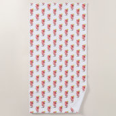Happy Piglet met Daisy Flower Beach Towel Strandlaken (Voorkant)