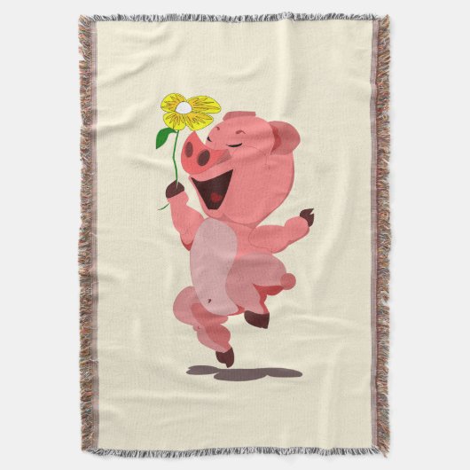 Happy Piglet Throw Blanket Deken (Voorkant Verticaal)