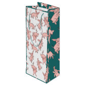 Happy piglet wijnzak wijn cadeautas (Achterkant Gekanteld)