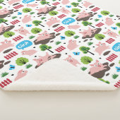 Happy Piglets in de mud Sherpa Blanket Deken (3/4)