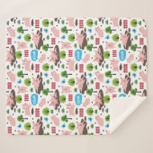 Happy Piglets in de mud Sherpa Blanket Deken (Voorkant (horizontaal))