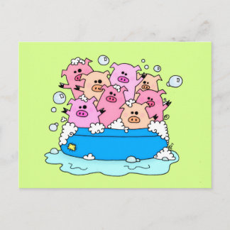 Happy Pigs Illustratie Briefkaart