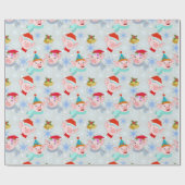Happy Pigs-kerstpatroon Cadeaupapier (Vlak)