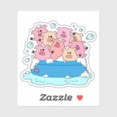 Happy Pigs-laptop Sticker (Vel)