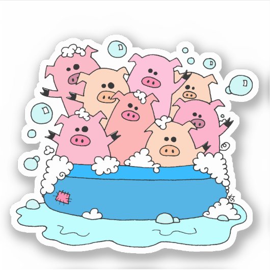 Happy Pigs-laptop Sticker (Voorkant)