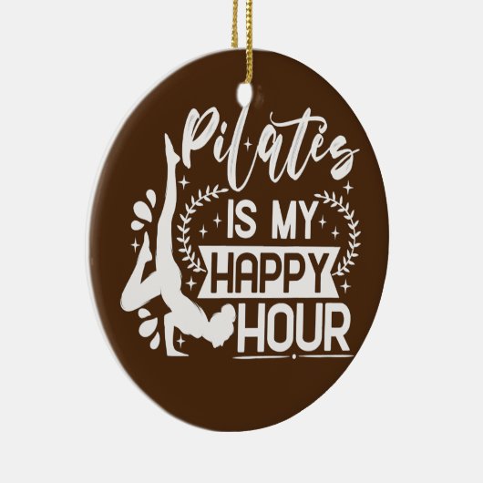 Happy Pilates Instructor Girl Funny Pilates Lover Keramisch Ornament (Rechts)