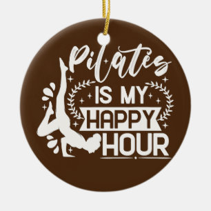 Happy Pilates Instructor Girl Funny Pilates Lover Keramisch Ornament