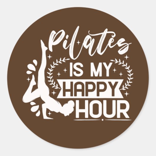 Happy Pilates Instructor Girl Funny Pilates Lover Ronde Sticker (Voorkant)