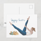 Happy Pilates Pasen Briefkaart (Voorkant / Achterkant)