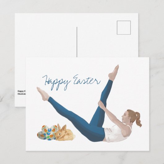 Happy Pilates Pasen Briefkaart (Voorkant / Achterkant)
